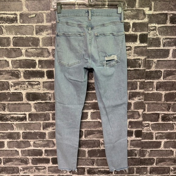 AGOLDE Sophie High Rise Skinny Crop Jeans Parallel Light Wash Raw Hem - Picture 8 of 13